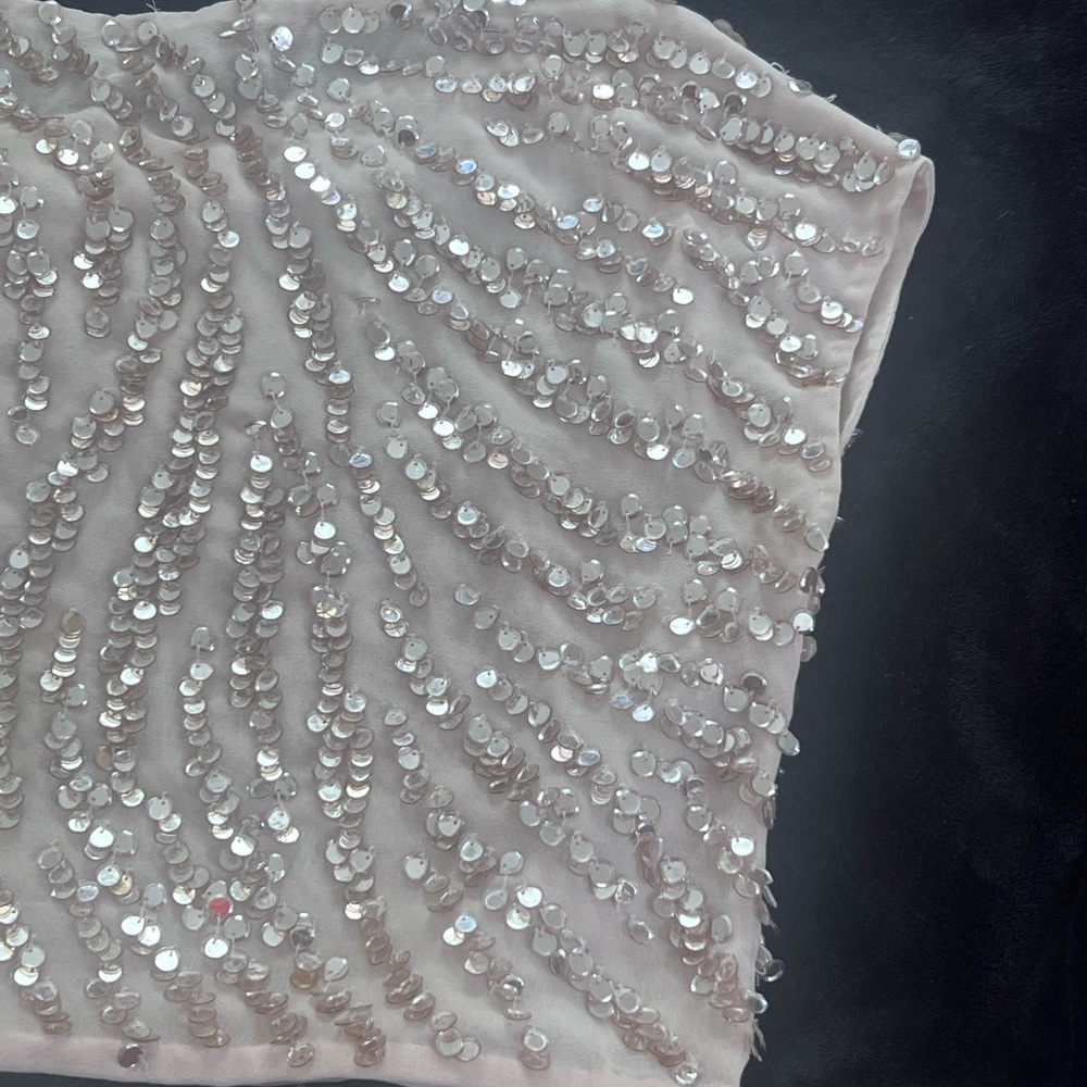Embellished Sequin Top in Light Blush